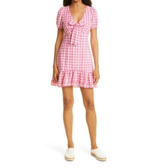 NWT LIKELY Fuschia Multi Kai Check Dress - Picture 3 of 16